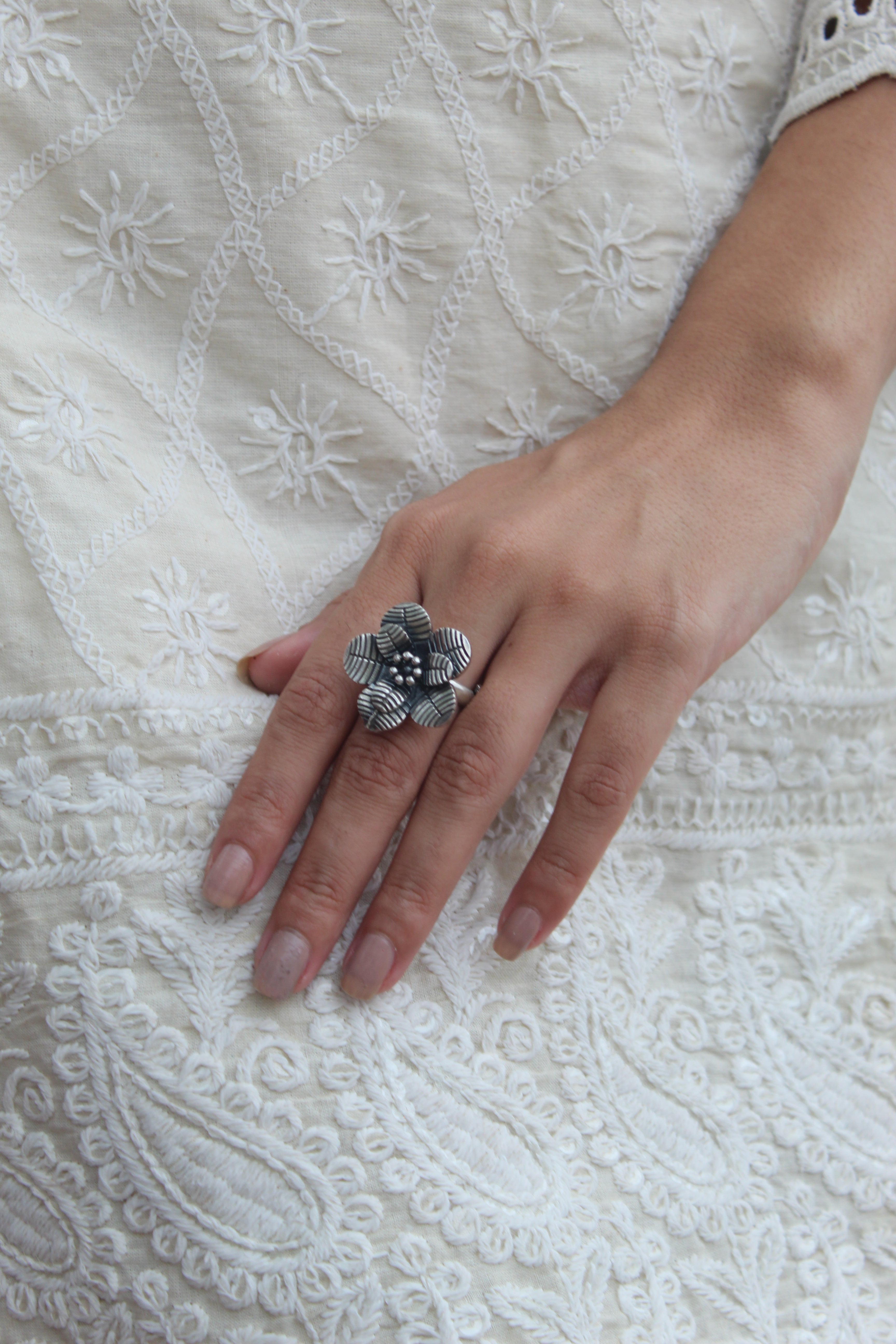Silver Flower Ring